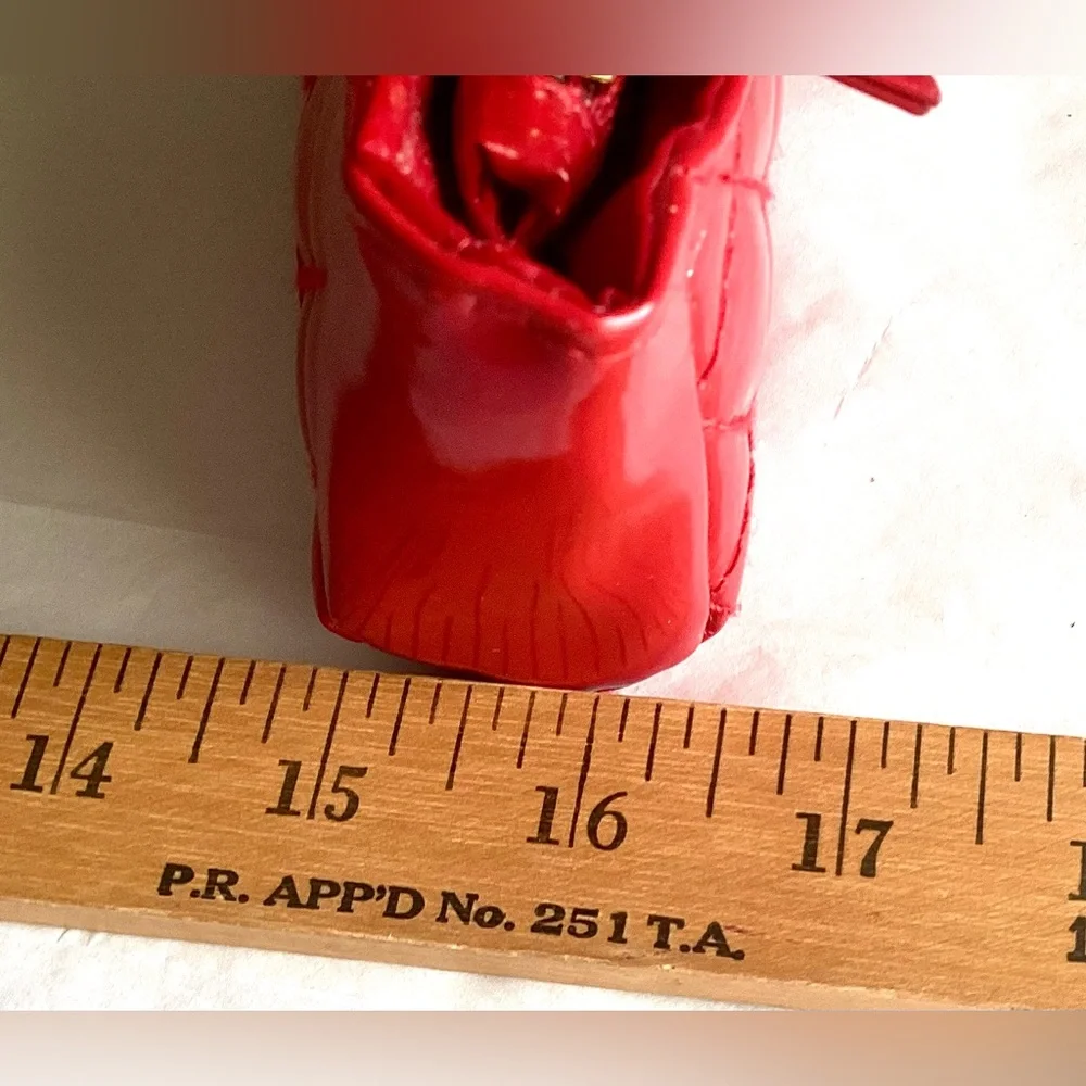New❣️ Red Gold Patent Leather Zipper Bag
